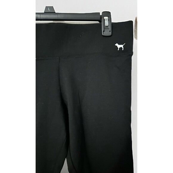 Victorias Secret VS PINK Black Cotton Lace Ankle Legging Size Large - Picture 4 of 5